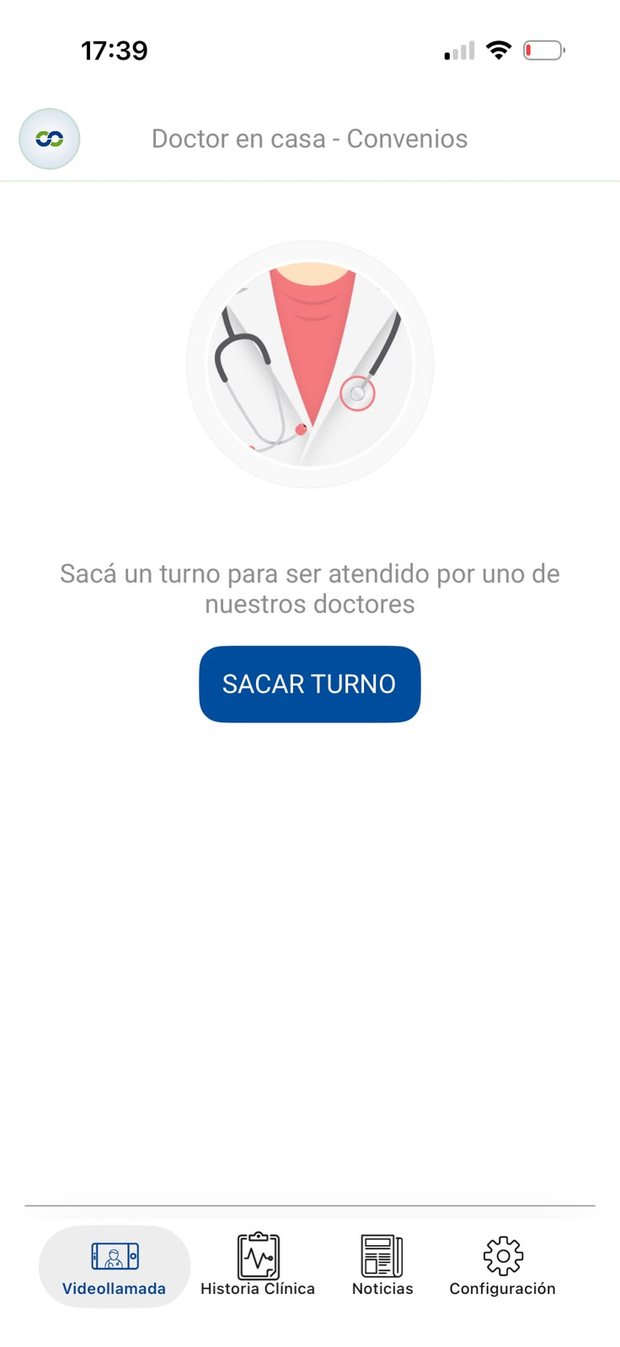Pantalla principal de la app