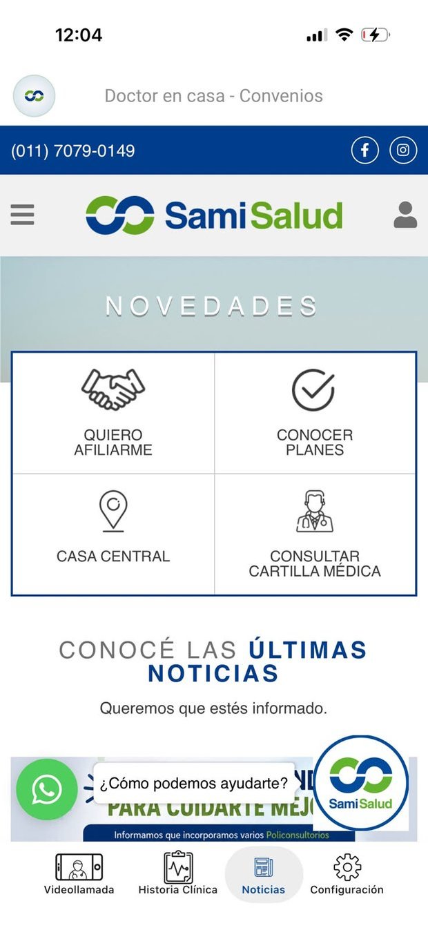 Solapa Noticias dentro de la app